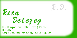 rita delczeg business card